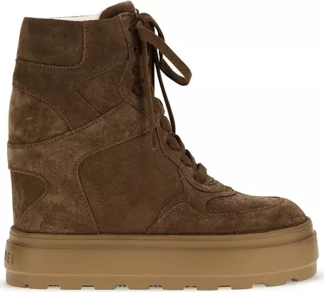 Brown Rubber Platform Sneakers