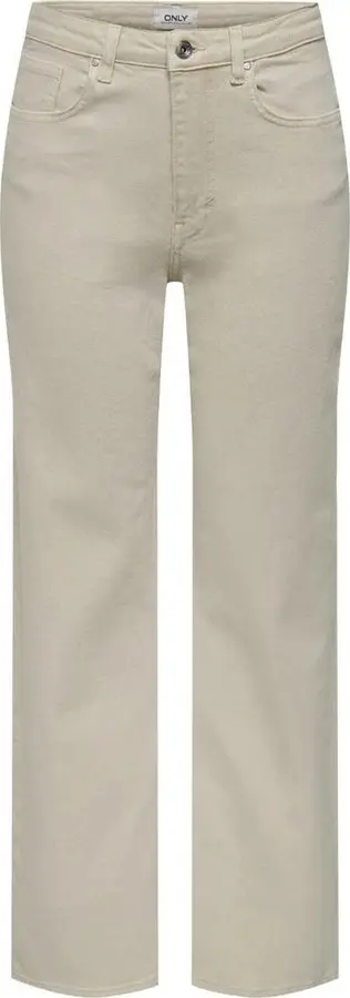 Beige Cotton Relaxed Fit Jeans