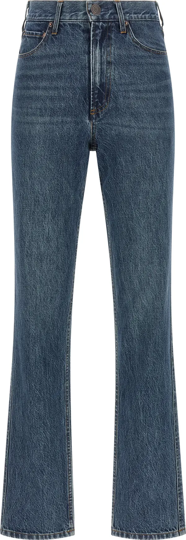 Blue Cotton Flared Jeans