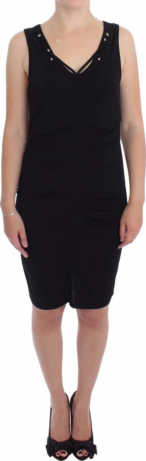Black Stretch Wiggle Pencil Sheath Bodycon Dress