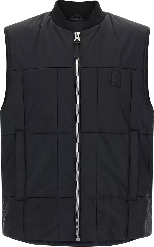 Black Nylon Sleeveless Jacket