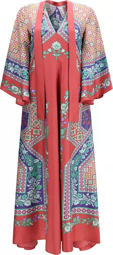 Multicolor Silk Casual Dress