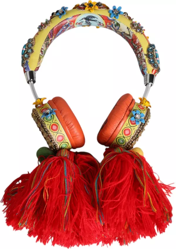 Multicolor Whimsical Tasseled Crystal Headset Headphones