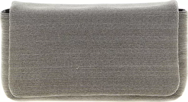 Silver Leather Clutch Bag