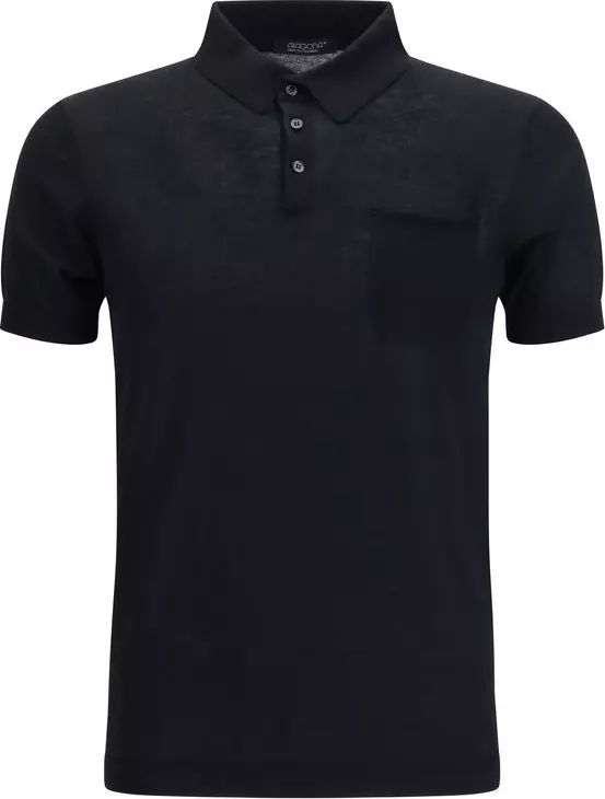 Black Cotton Polo Shirt