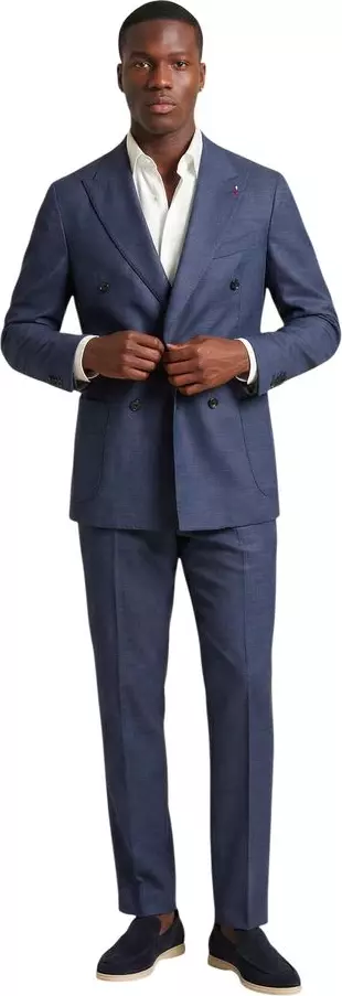 Blue Polyester Two-Piece Suit