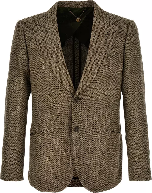 Beige Alpaca Leather Blazer
