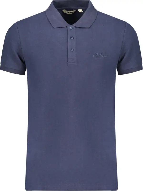 Blue Cotton Men Polo Shirt