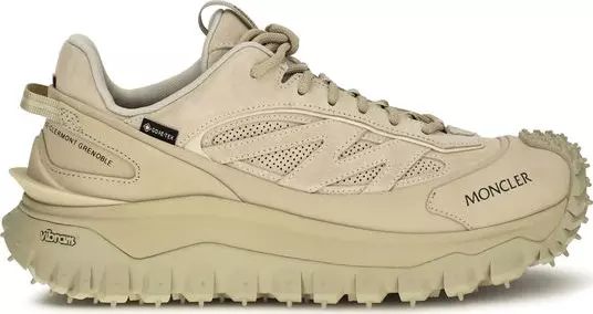 Beige Calf Leather Bos Taurus Athletic Sneakers