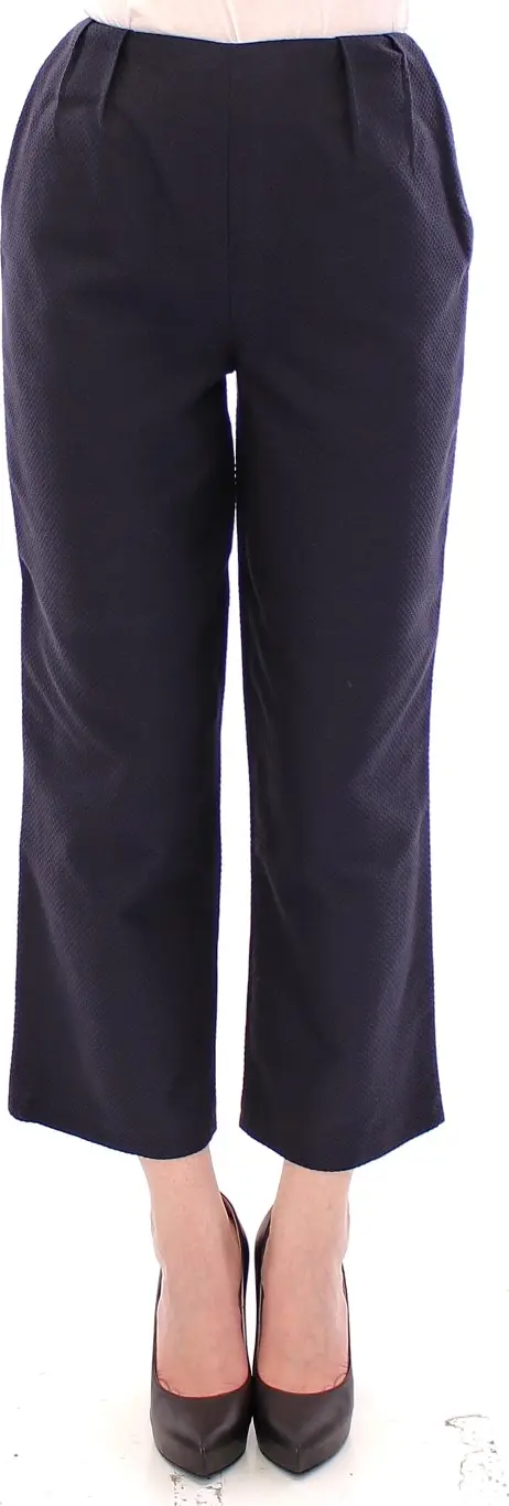 Blue Cropped Cotton Pants