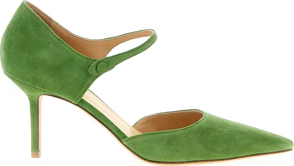 Bicolor Goatskin Mid Heel Pumps