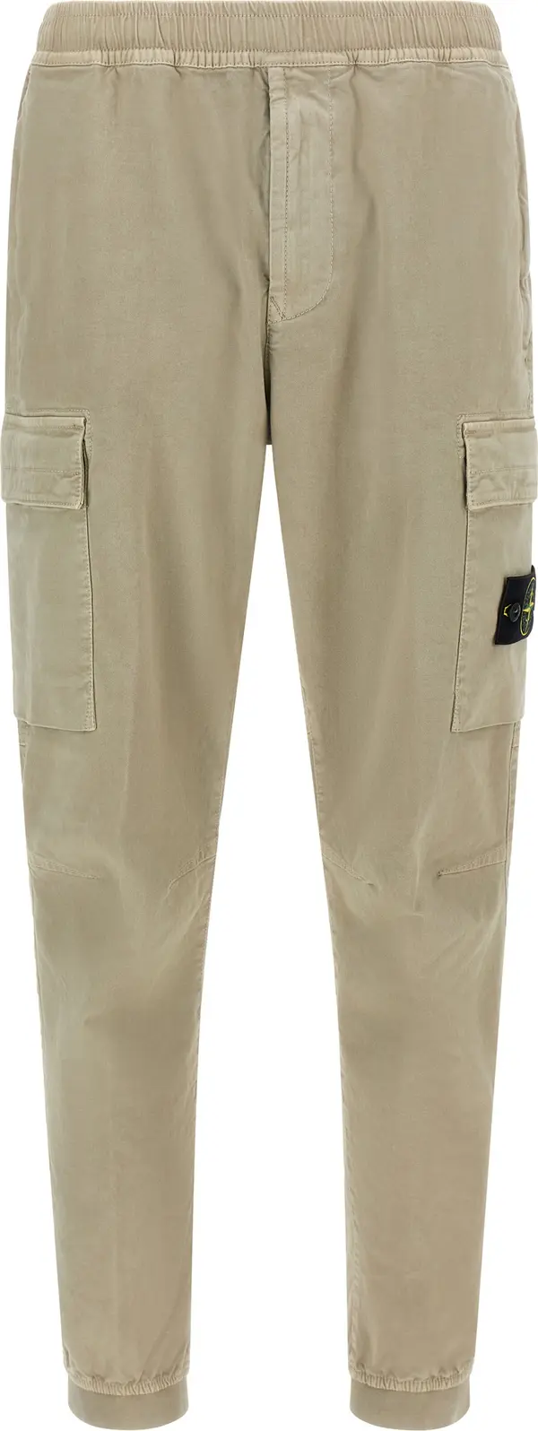 Beige Cotton Cargo Pants