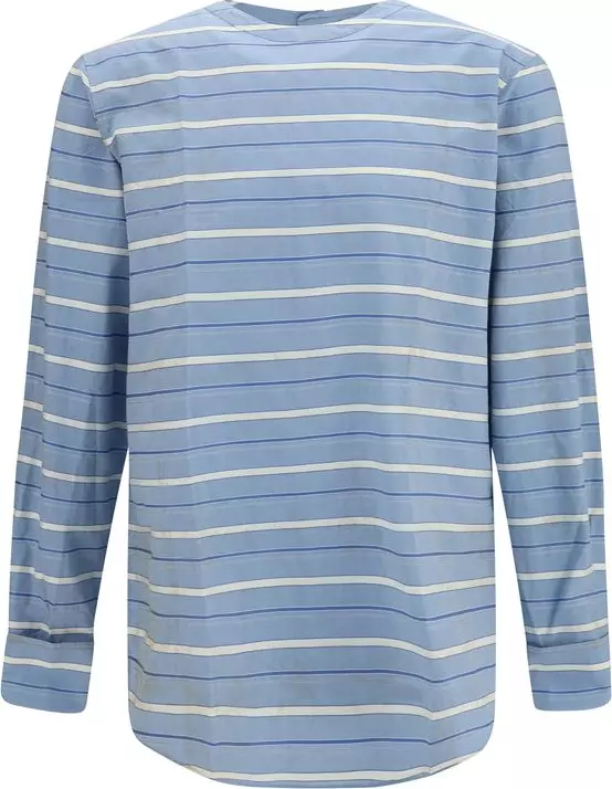 Blue Cotton Pattern Shirt