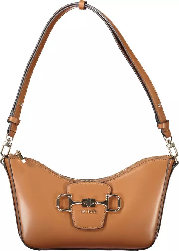 Marrone Polyurethane Women Handbag