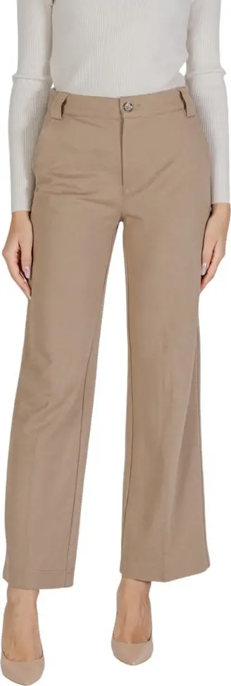 Beige Viscose Dress Pants