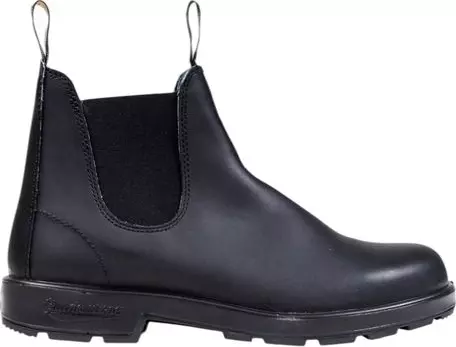 Black Leather Flat Boots
