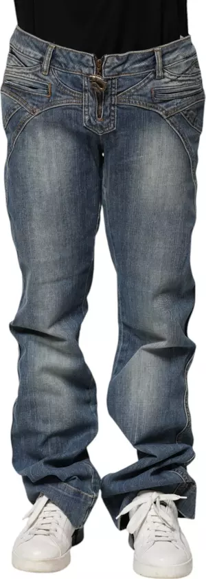 Blue Washed Straight Fit Men Denim Jeans