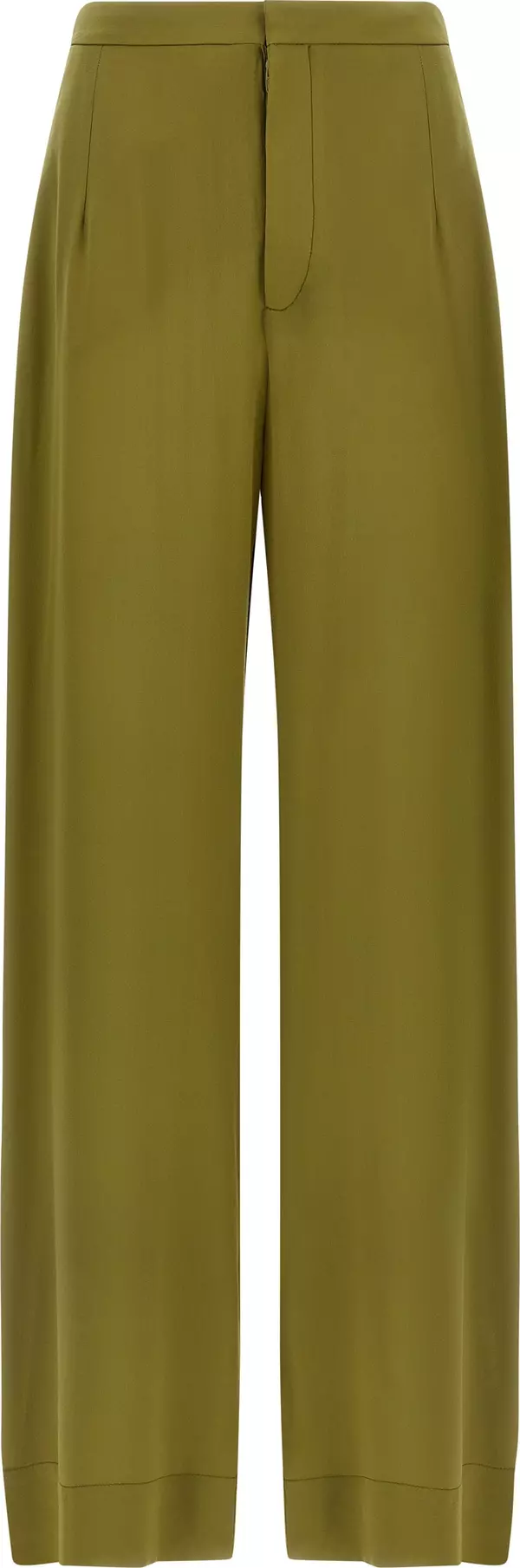 Bicolor Silk Casual Pants