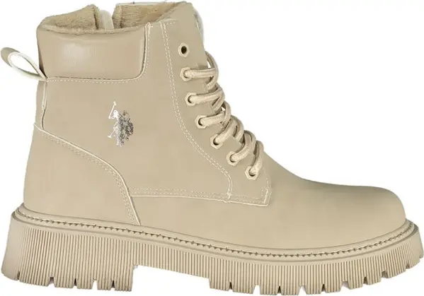 Beige Polyurethane Women Boot