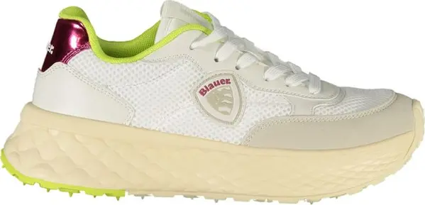 White Polyurethane Women Sneaker