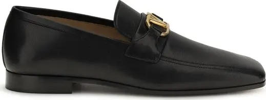 Black Goatskin Slip-On Loafers