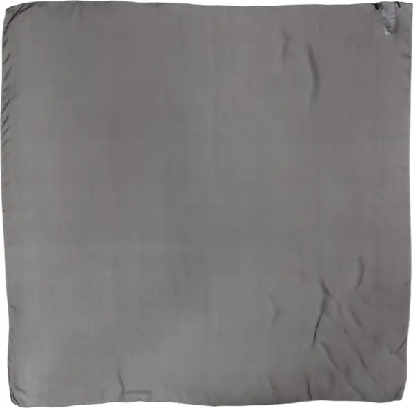 Gray Black Silk Square Women Foulard Scarf