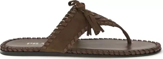 Brown Calf Leather Bos Taurus Flat Sandals