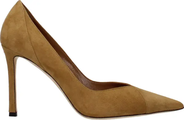 Brown Leather High Heel Pumps