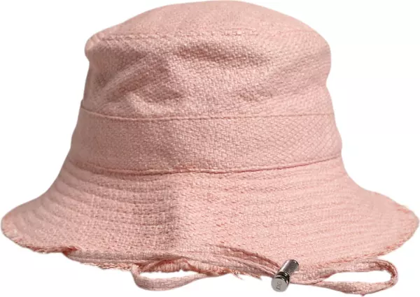Pink Cotton Wide Brim Bucket Hat