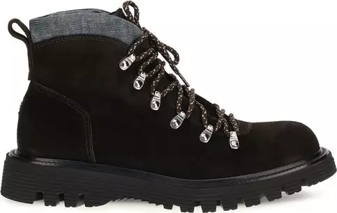 Brown Suede Leather Lace-Up Boots