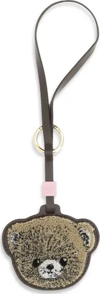 Beige Recycled Leather Keychain