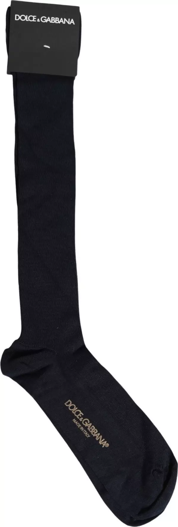 Men Dark Blue Viscose Over The Calf Accessory Socks