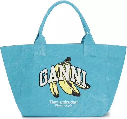 Blue Recycled Cotton Shoulder Bag
