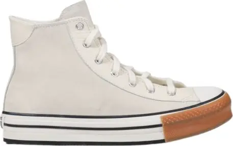 Cream Leather High Top Sneakers