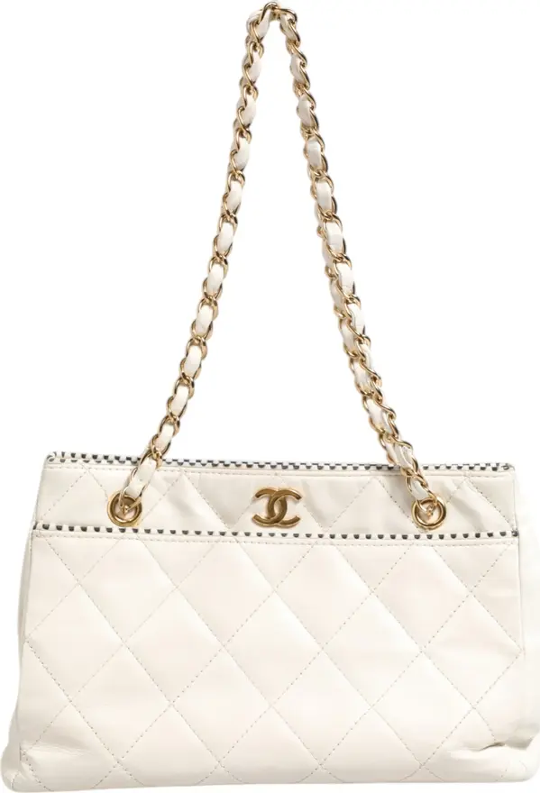 Shiny Calfskin Quilted Mini 22 White 1792563