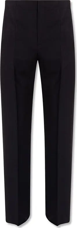 Blue Cotton Casual Pants