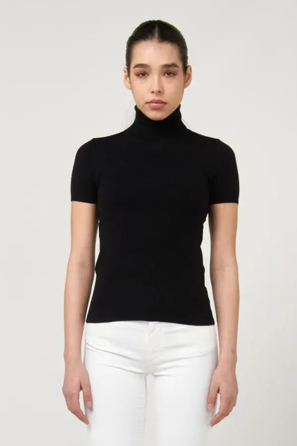 Black Viscose Turtleneck