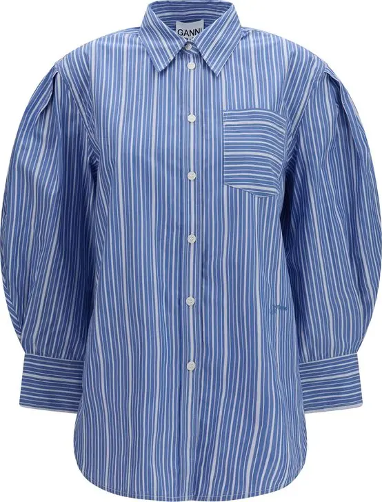 Blue Cotton Pattern Shirt