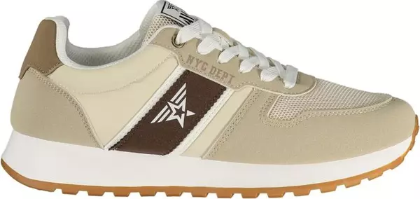 Beige Polyester Mens Sneaker