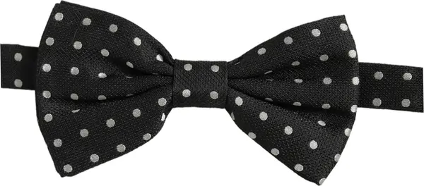 Black White Polka Dot Adjustable Neck Papillon Bow Tie