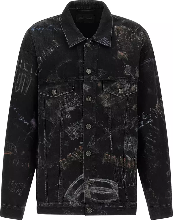 Black Cotton Denim Jacket