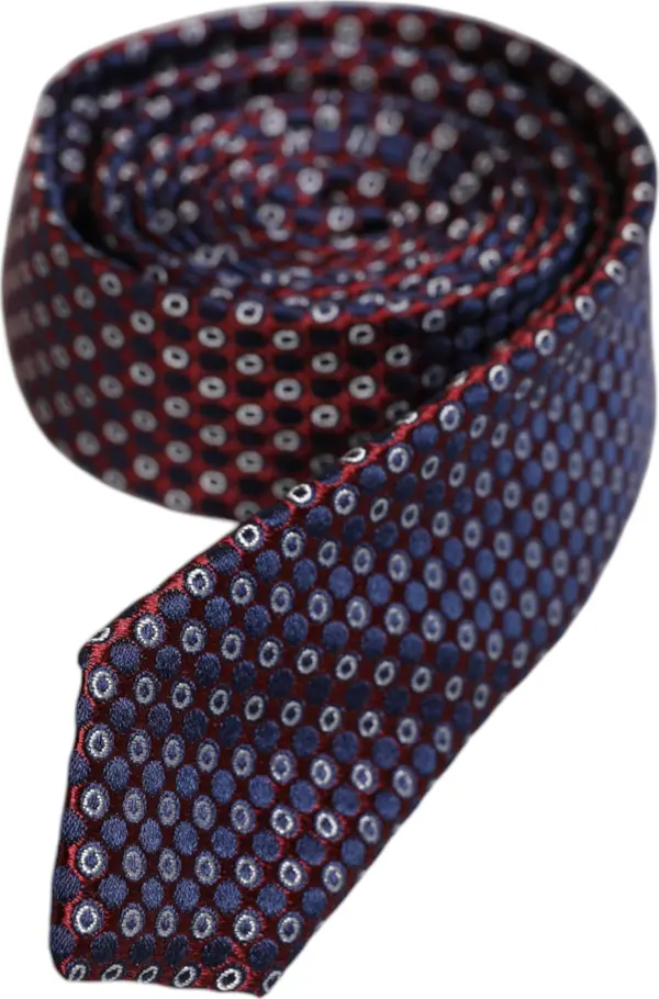 Red Blue Circles Silk Adjustable Necktie Tie