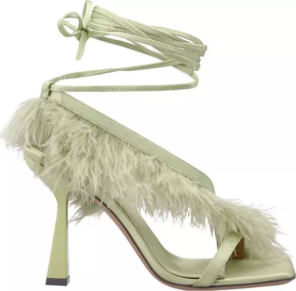 Bicolor Viscose Stiletto Heel Sandals