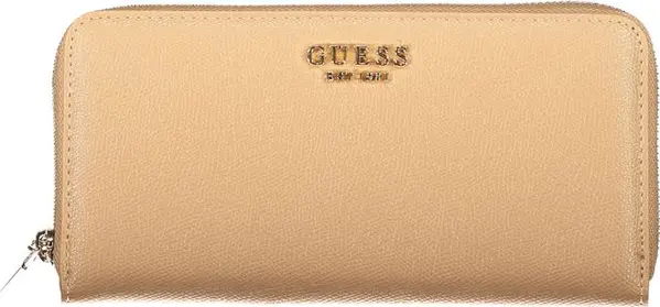 Beige Polyurethane Women's Wallet