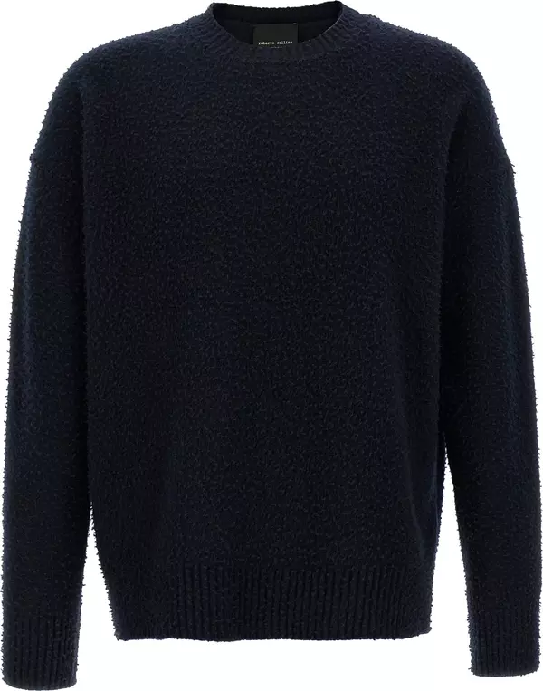 Blue Merino Wool Cardigan