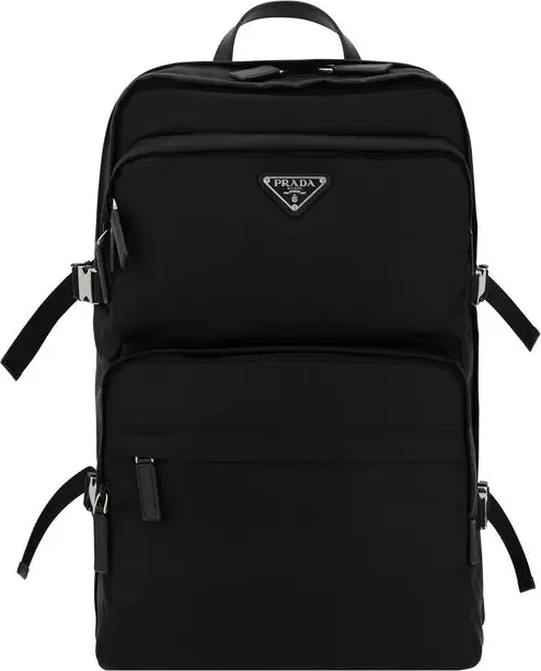 Black Recycled Polyamide Backpack
