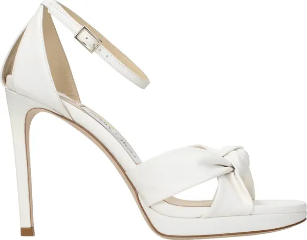 White Leather Platform Sandals