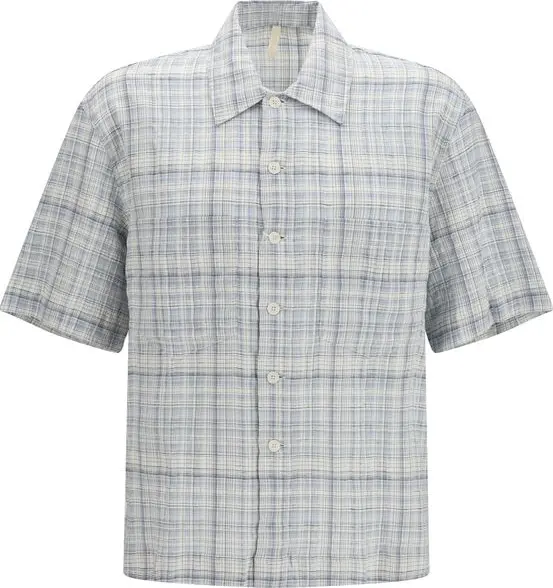 Blue Cotton Pattern Shirt