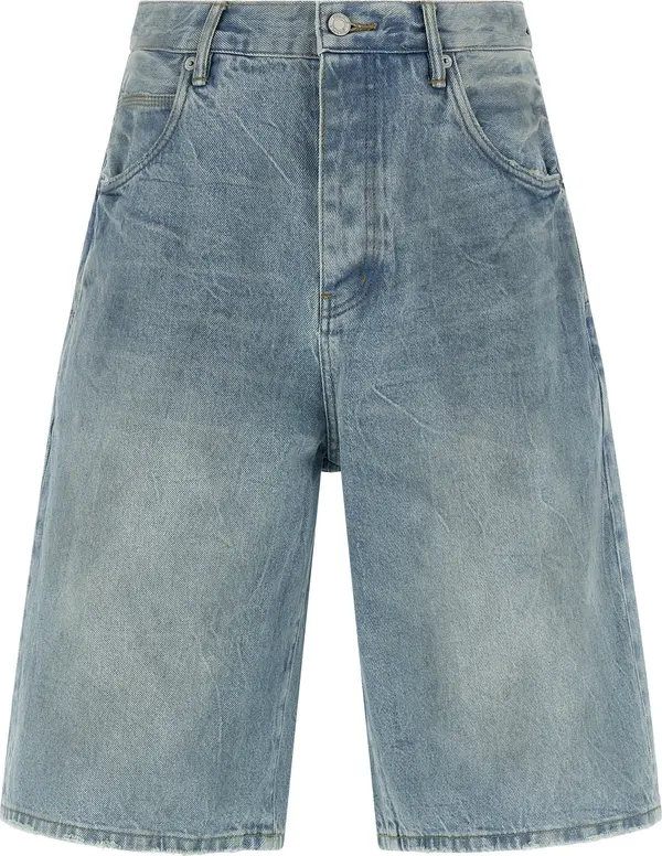 Blue Cotton Bermuda Shorts