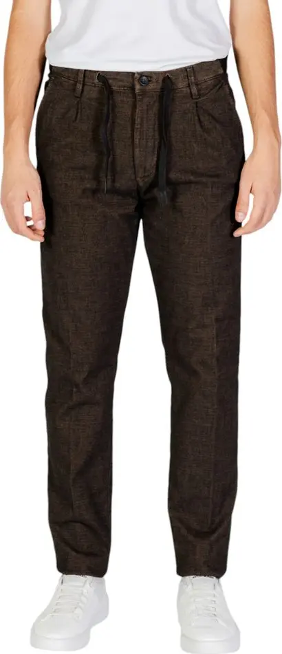 Brown Cotton Casual Pants